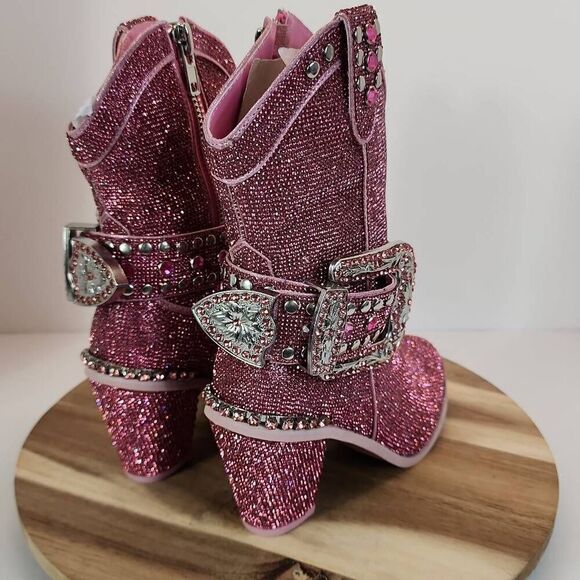 CLUB EXX Sheriff Shine Pink Cowboy Boots Women's Size 6 M Rhinestone - Picture 5 of 9